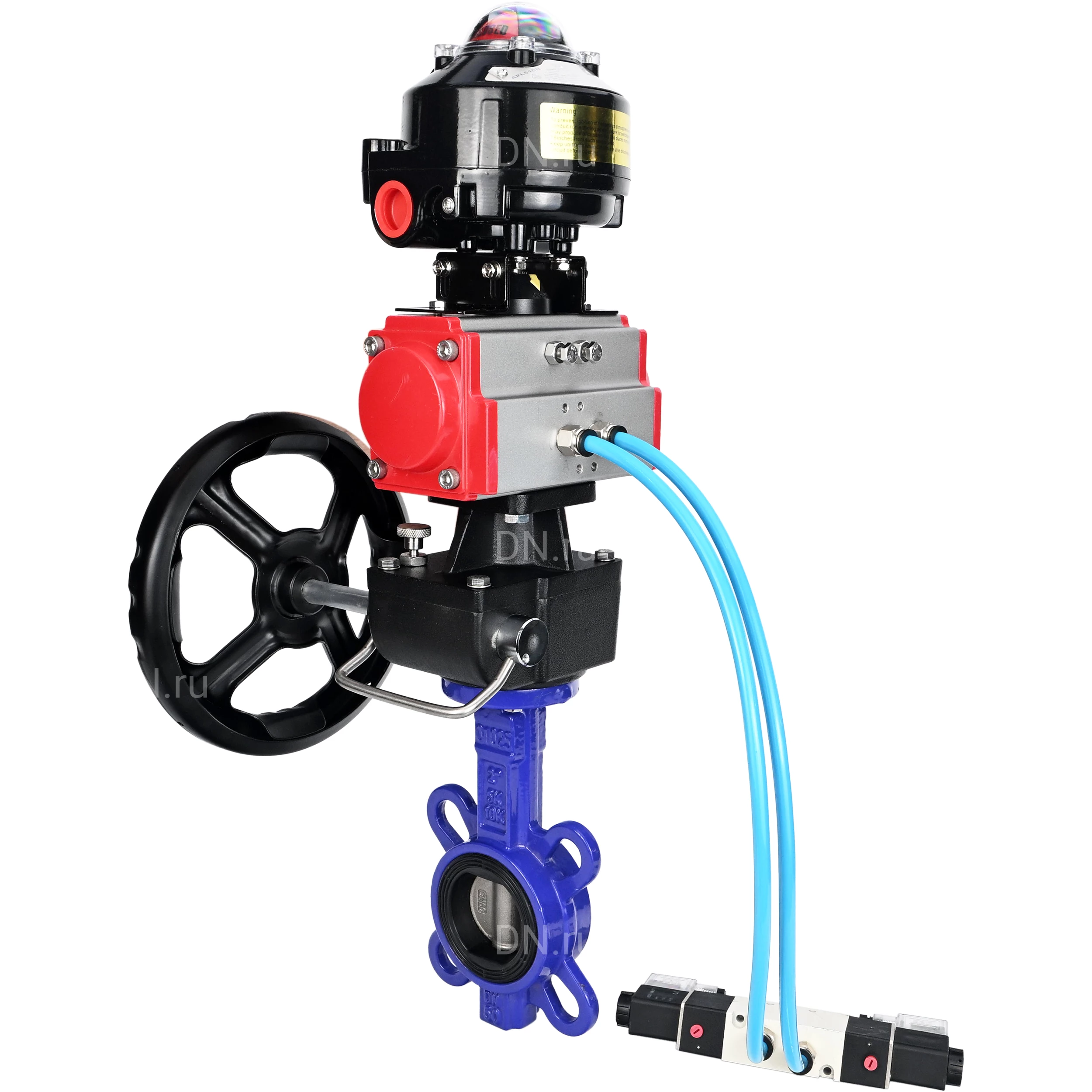 Изображение товара Затвор дисковый поворотный DN.ru WBV1632E-2W-Fb-H Ду40 Ру16 с пневмоприводом