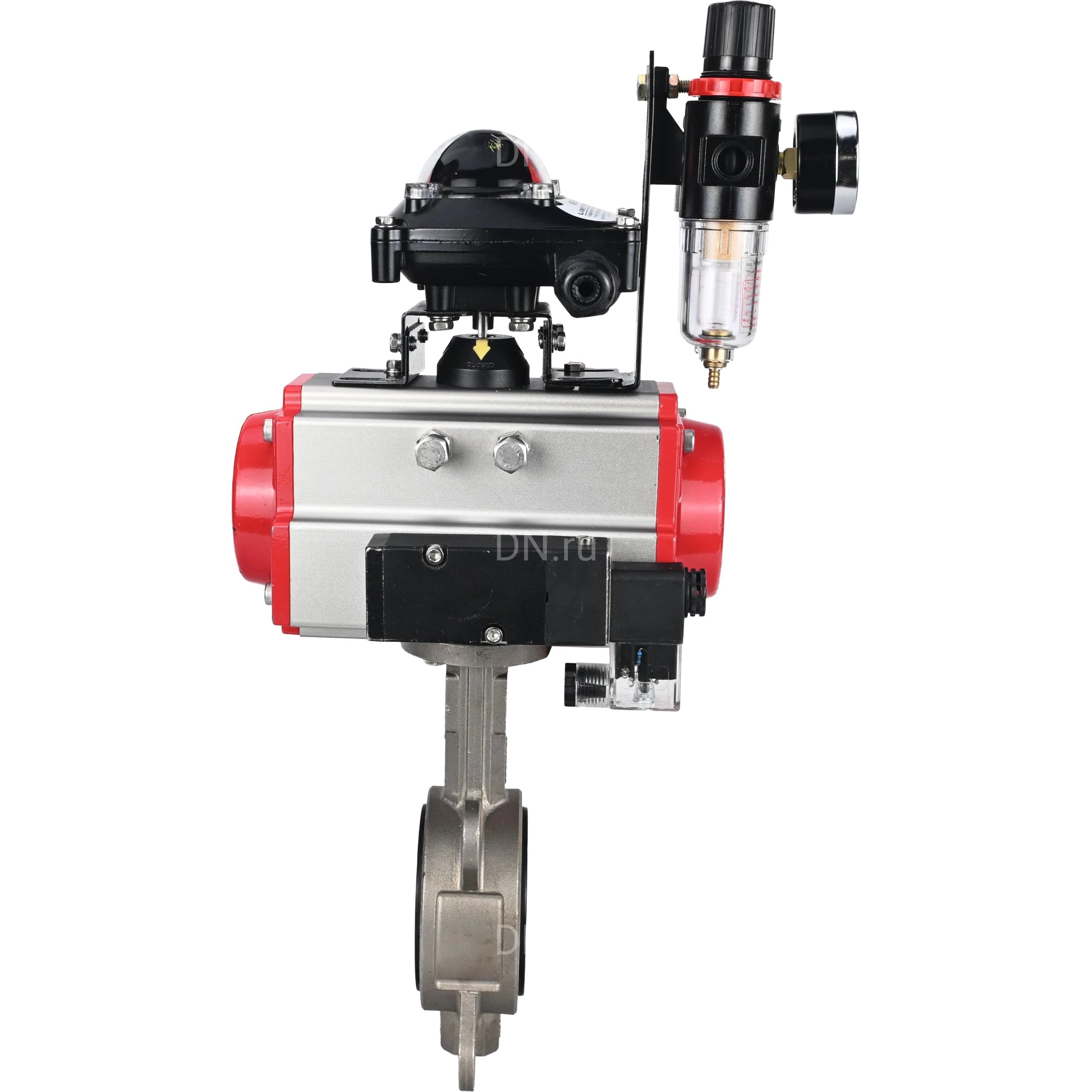 Изображение товара Дисковый поворотный затвор DN.ru WBV3131E-2W-Fb-H 100 мм нержавейка Россия