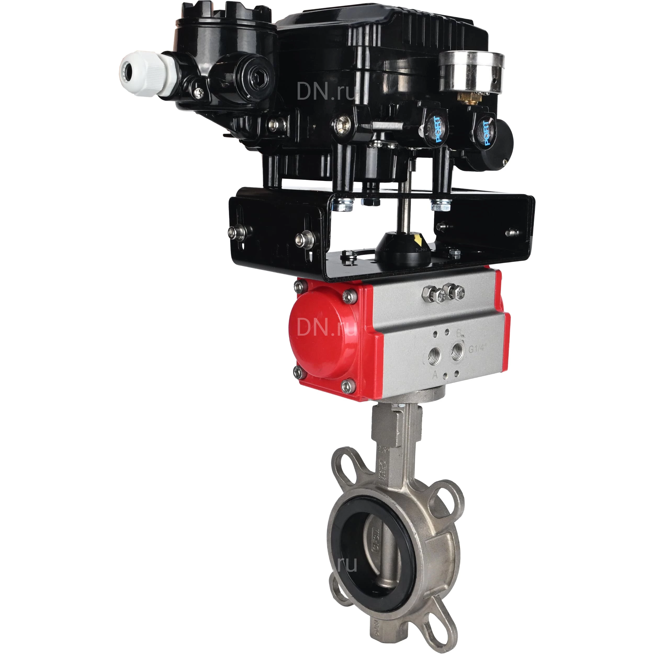 Изображение товара Затвор дисковый поворотный DN.ru WBV3131N-2W-Fb-H Ду50 Ру16 автоматизация