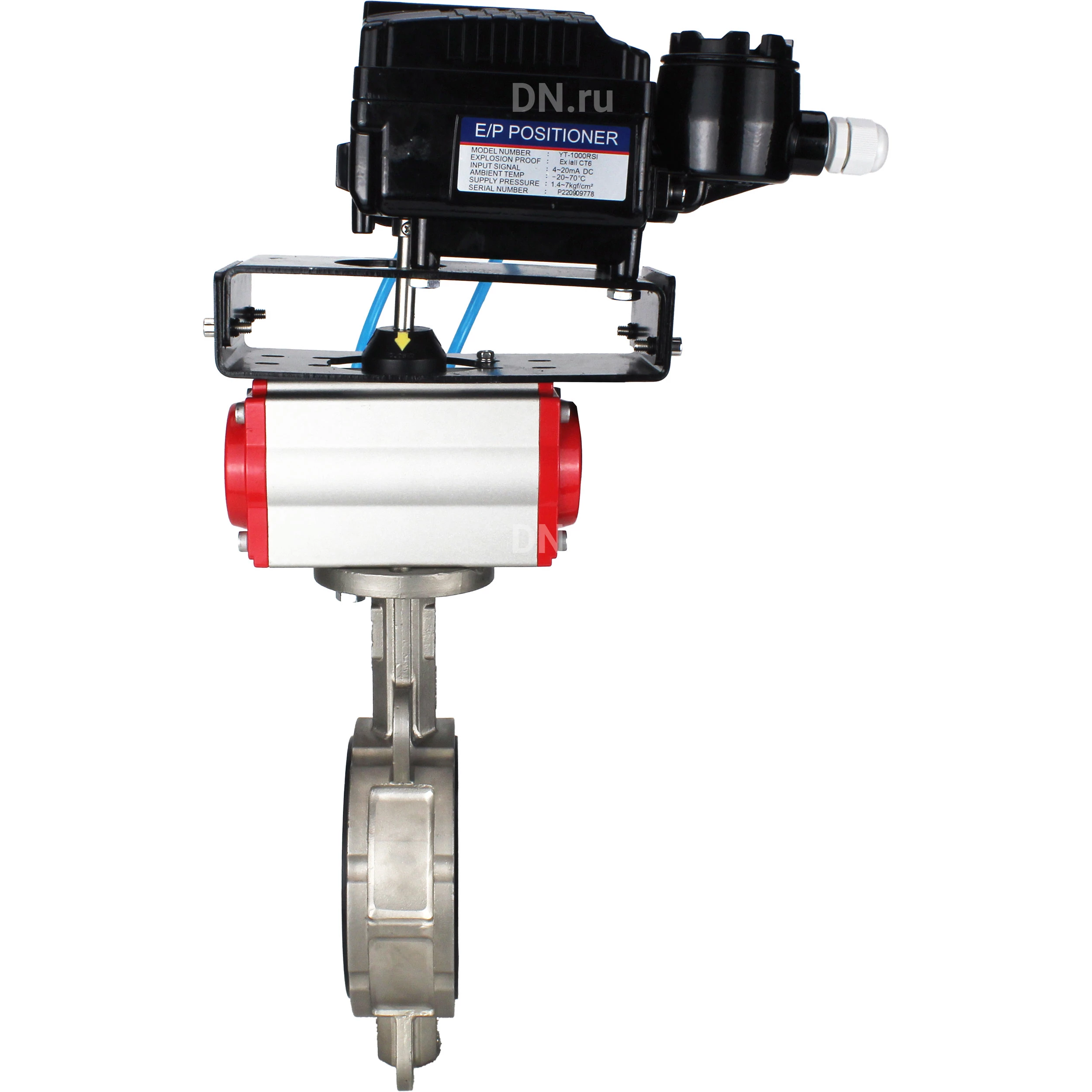 Изображение товара Затвор дисковый поворотный DN.ru WBV3131N-2W-Fb-H Ду50 Ру16 с пневмоприводом