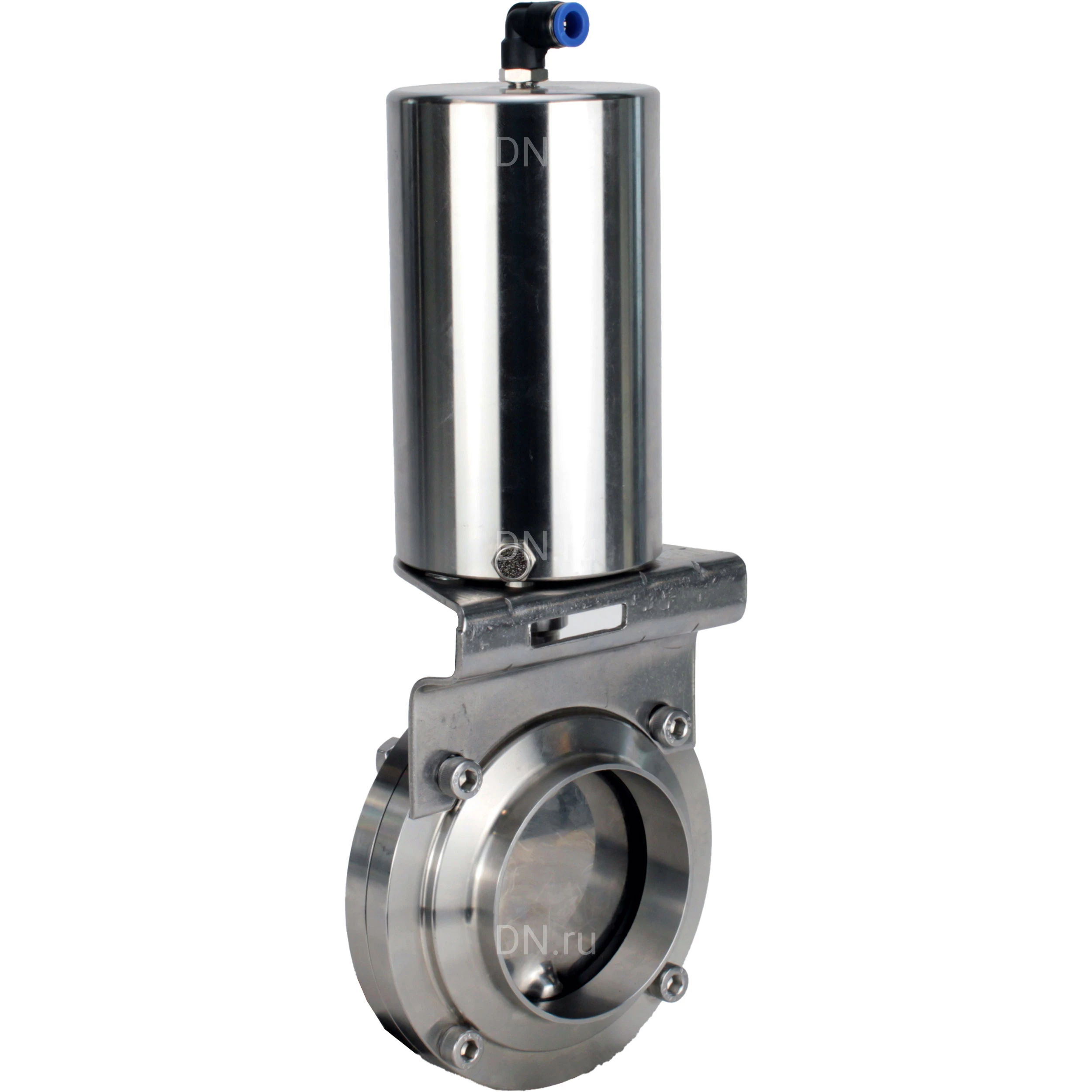 Изображение товара Затвор дисковый поворотный DN.ru WBV3131S-2W-W-H Ду80 пищевая нержавеющая сталь