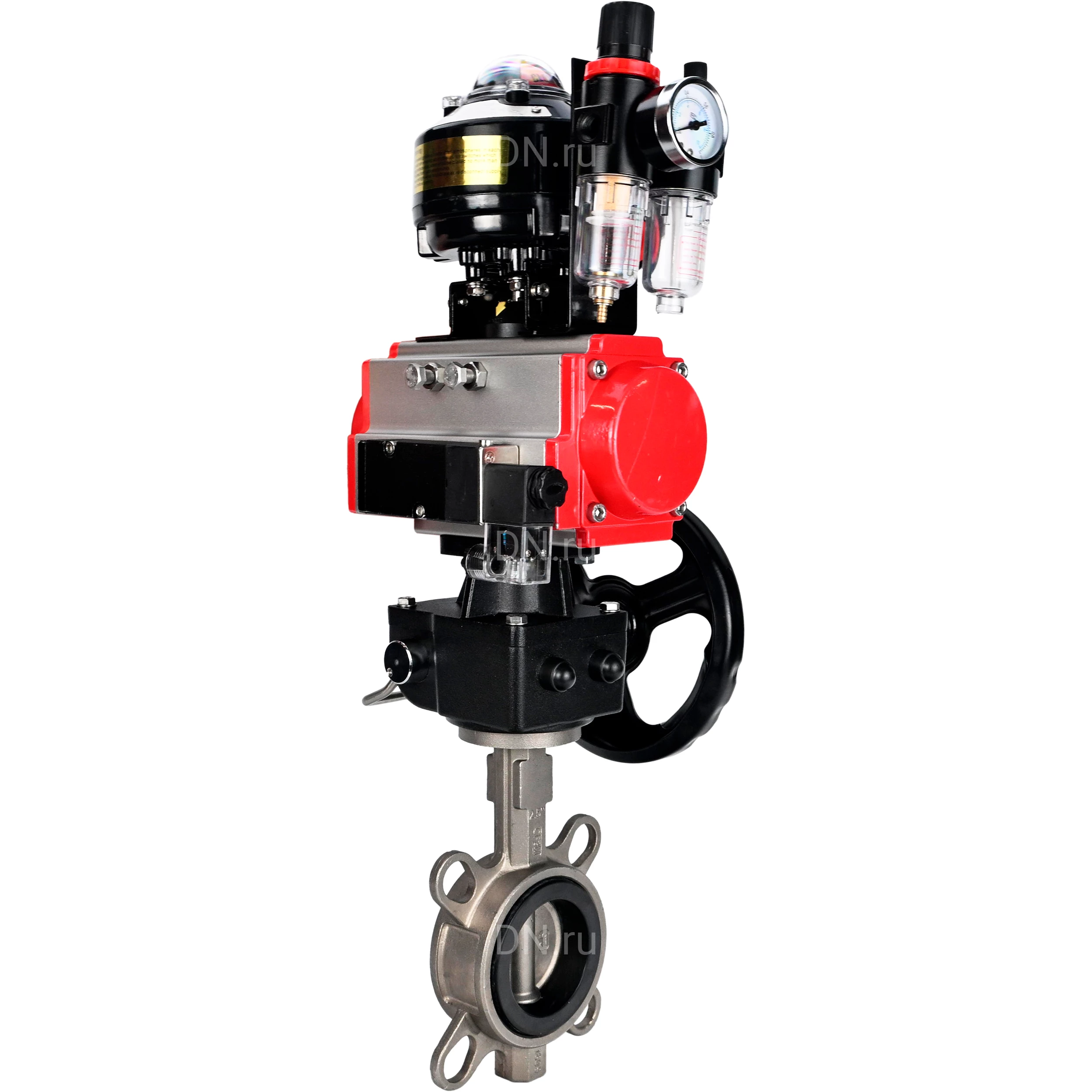 Изображение товара Дисковый поворотный затвор DN.ru WBV3131V-2W-Fb-H Ду80, коррозионностойкая нержавеющая сталь