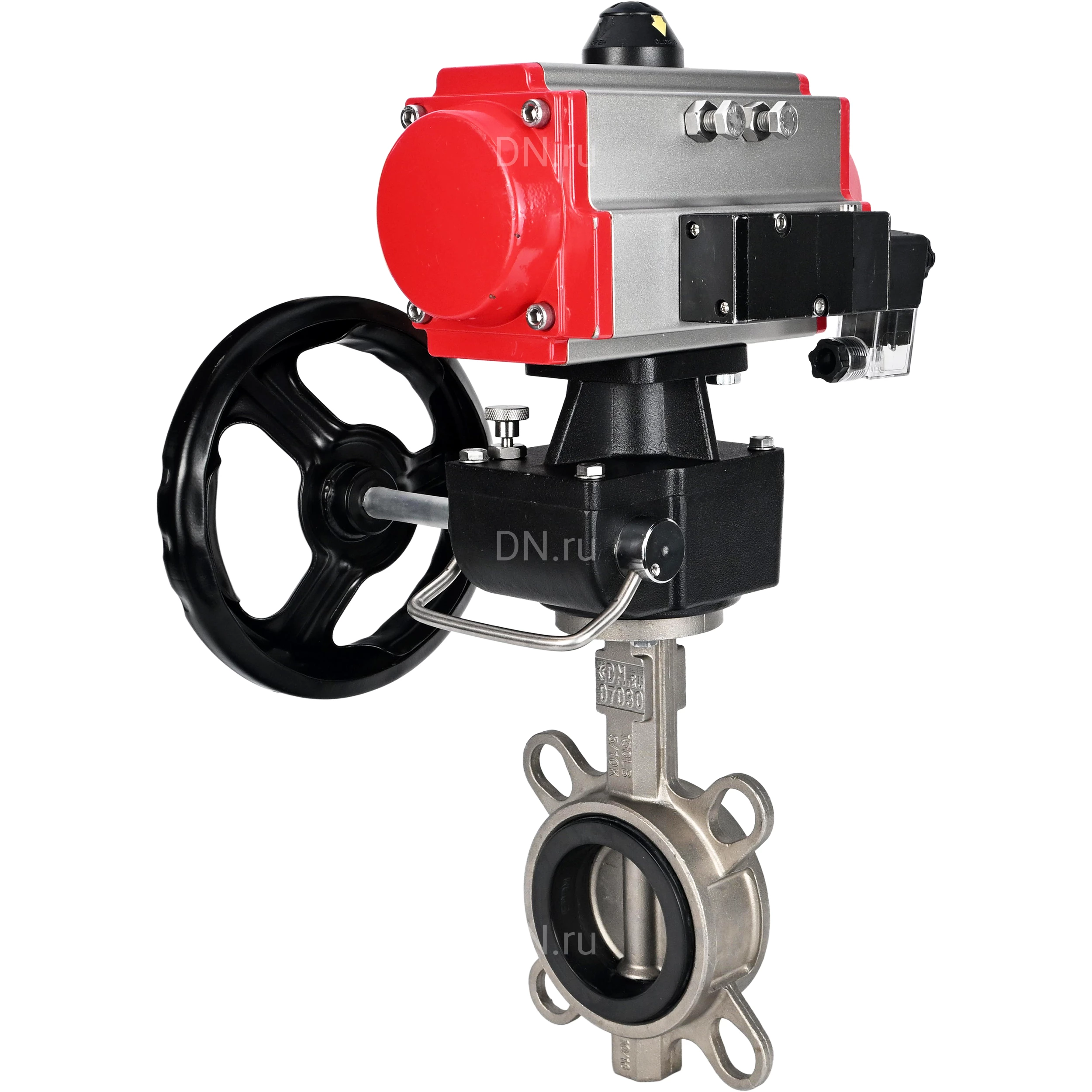 Изображение товара Затвор дисковый поворотный DN.ru WBV3131E-2W-Fb-H Ду50 Ру16 нержавеющая сталь