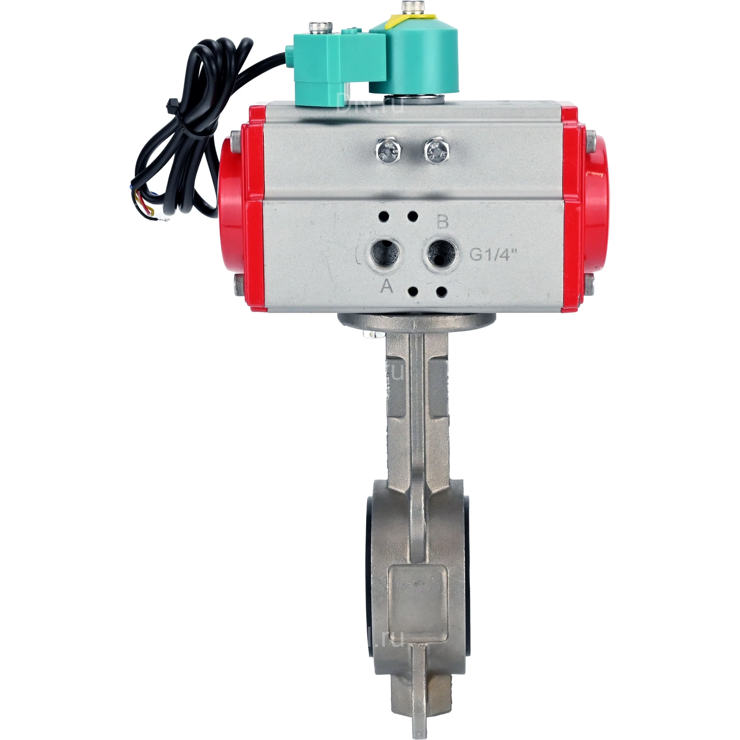 Изображение товара Затвор дисковый поворотный DN.ru WBV3131V-2W-Fb-H Ду50 Ру16 с пневмоприводом