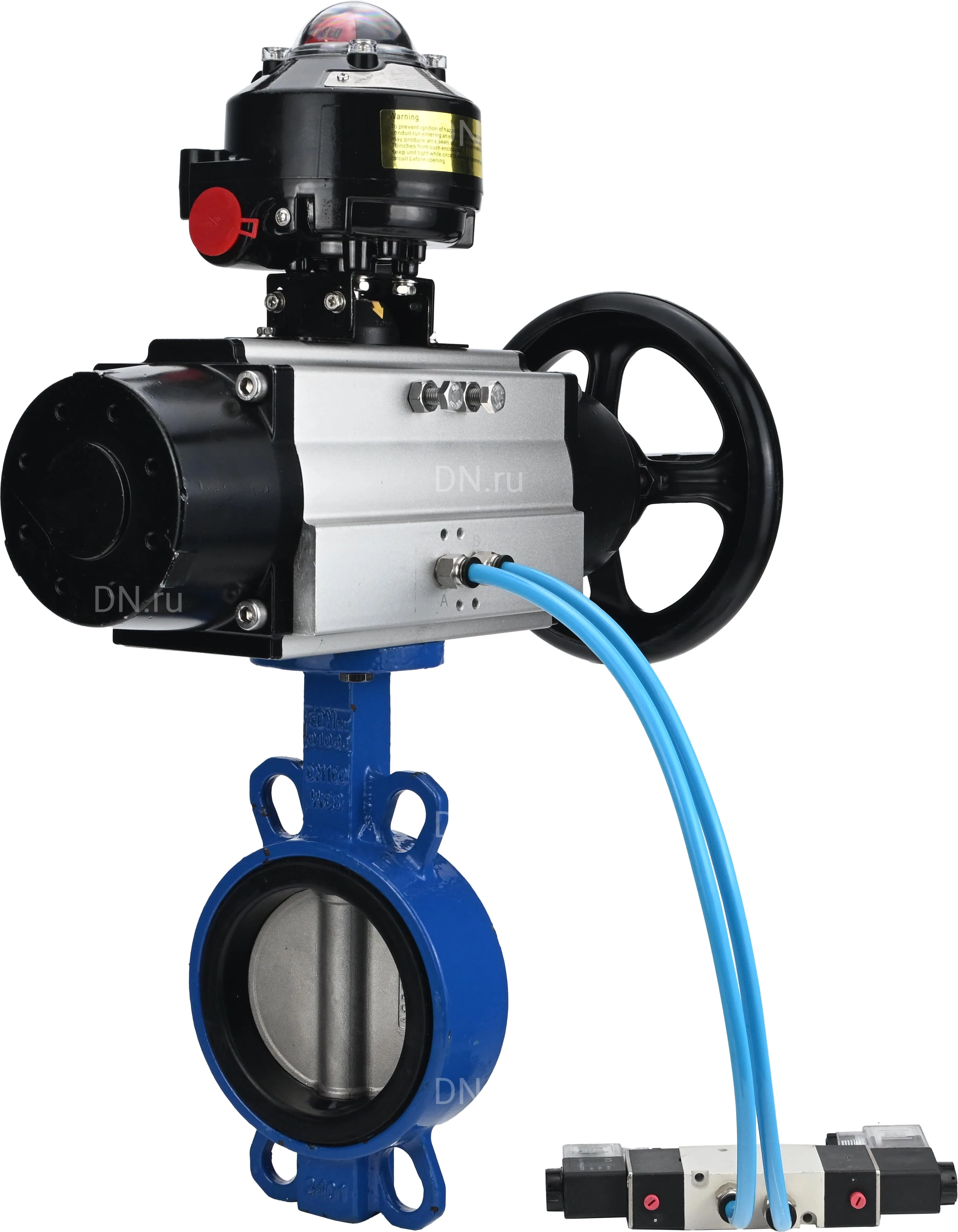 Изображение товара Затвор дисковый поворотный DN.ru WBV3432V-2W-Fb-H Ду150 Ру16 с пневмоприводом