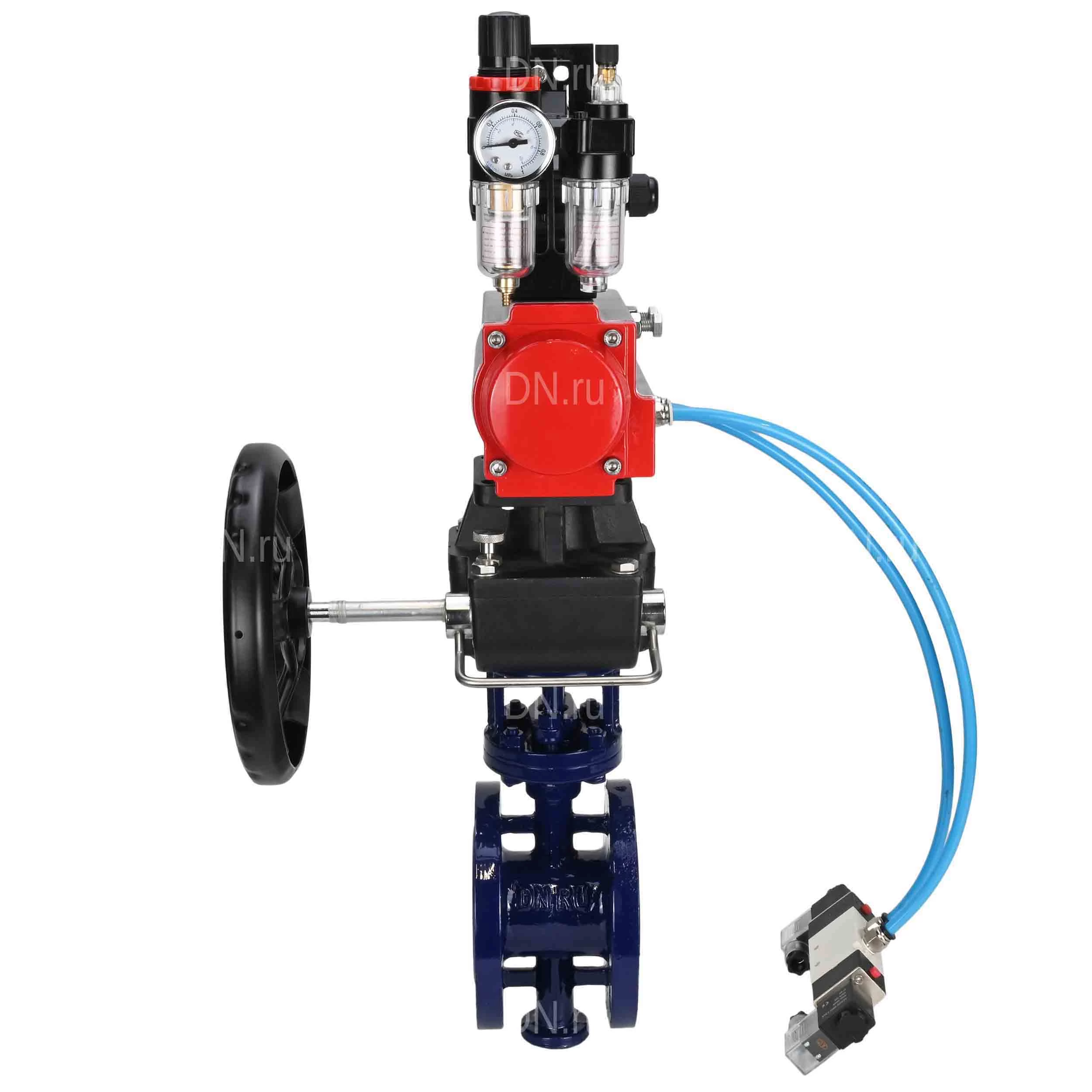 Изображение товара Затвор дисковый поворотный DN.ru WBV3EX-3431M-1W-F-ISO с пневмоприводом