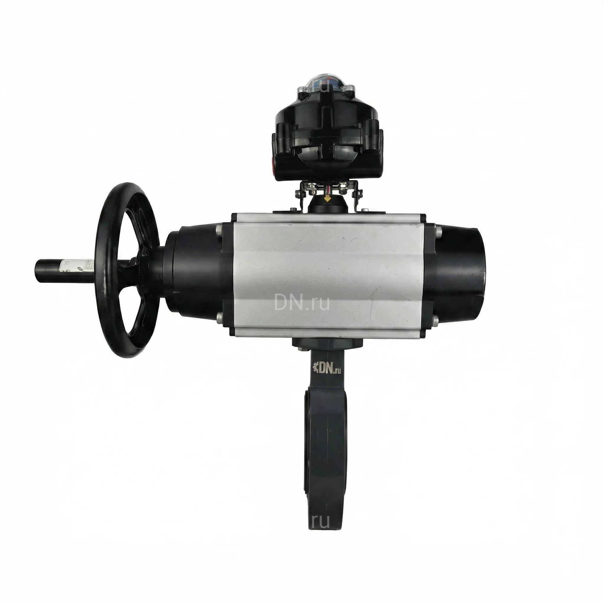 Изображение товара Затвор дисковый поворотный DN.ru WBV4242E-2W-Fb-ISO Дн80 Ру10 с пневмоприводом