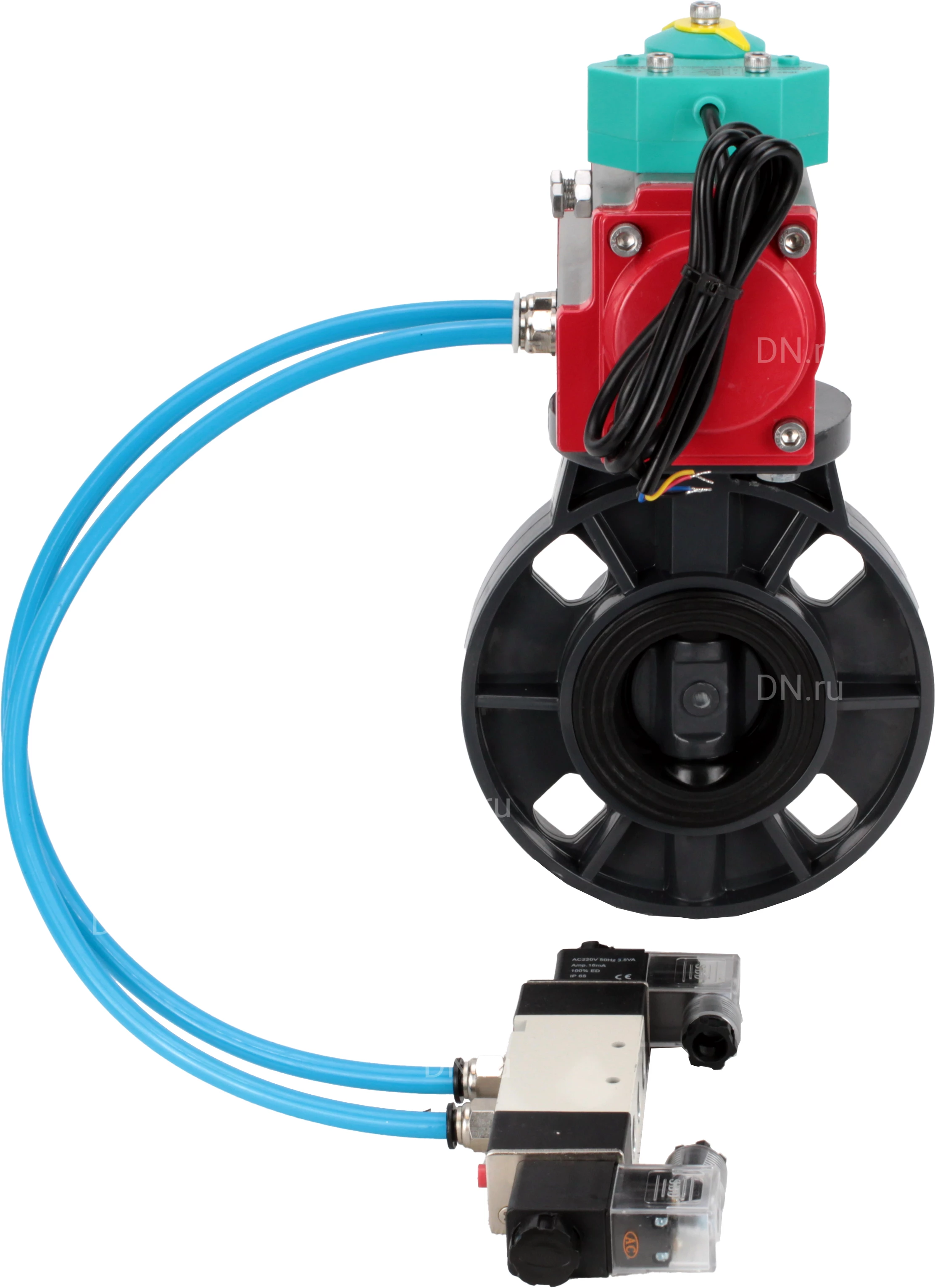 Изображение товара Дисковый поворотный затвор DN.ru WBV4242E-2W-Fb-ISO 80 мм PN10 с пневмоприводом