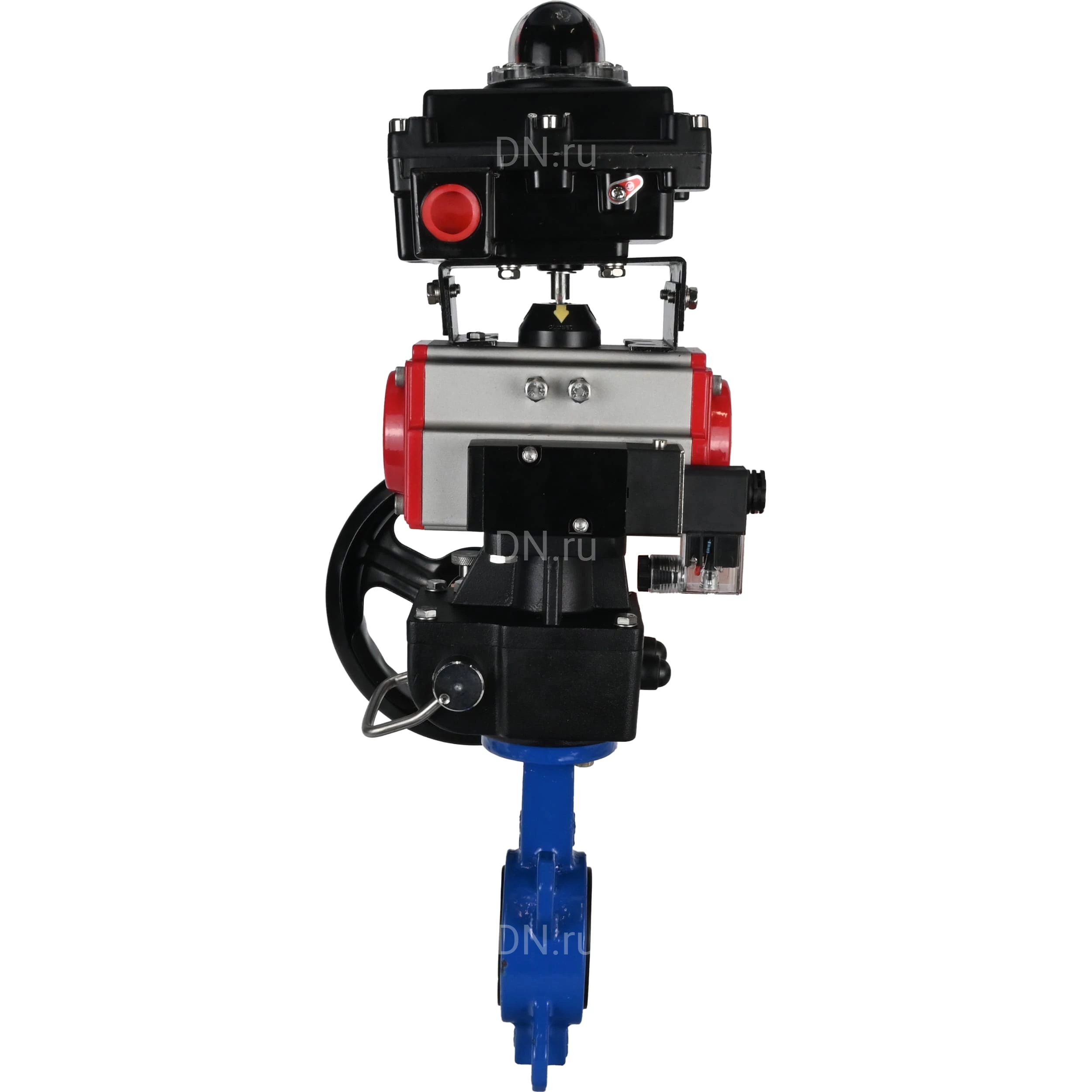 Изображение товара Затвор дисковый поворотный DN.ru WBV3432E-2W-Fb-H Ду40 Ру16 с пневмоприводом