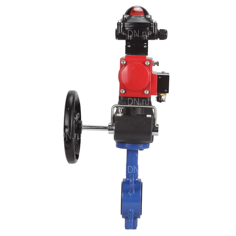 Изображение товара Затвор дисковый поворотный DN.ru WBV3432N-2W-Fb-H Ду65 Ру16 с пневмоприводом