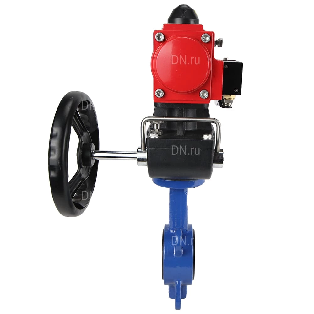 Изображение товара Затвор дисковый поворотный DN.ru WBV3432E-2W-Fb-H Ду50 Ру16 с пневмоприводом