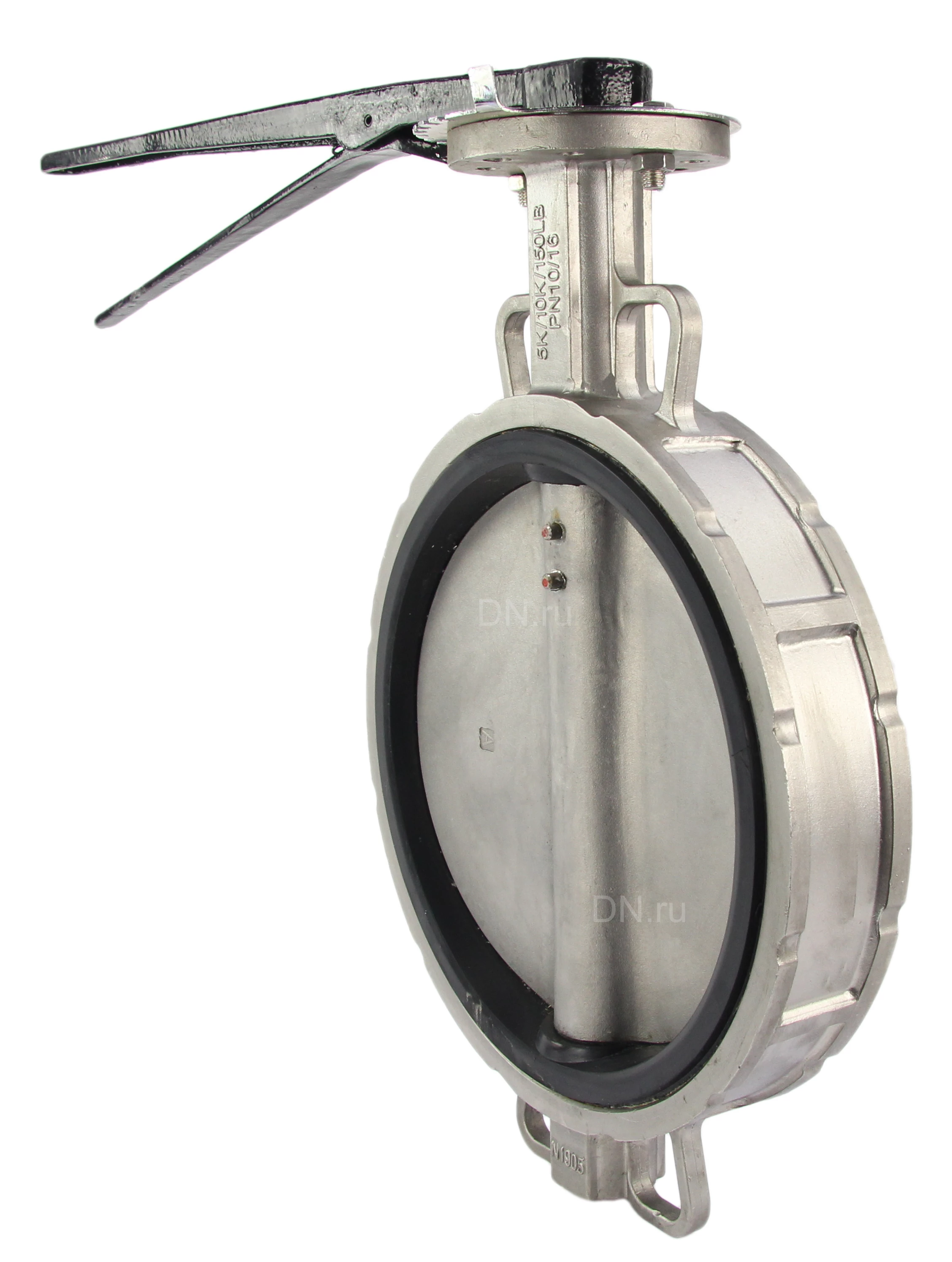 Изображение товара Затвор дисковый поворотный DN.ru WBV3232E-2W-Fb-H Ду200 Ру16 нержавеющая сталь