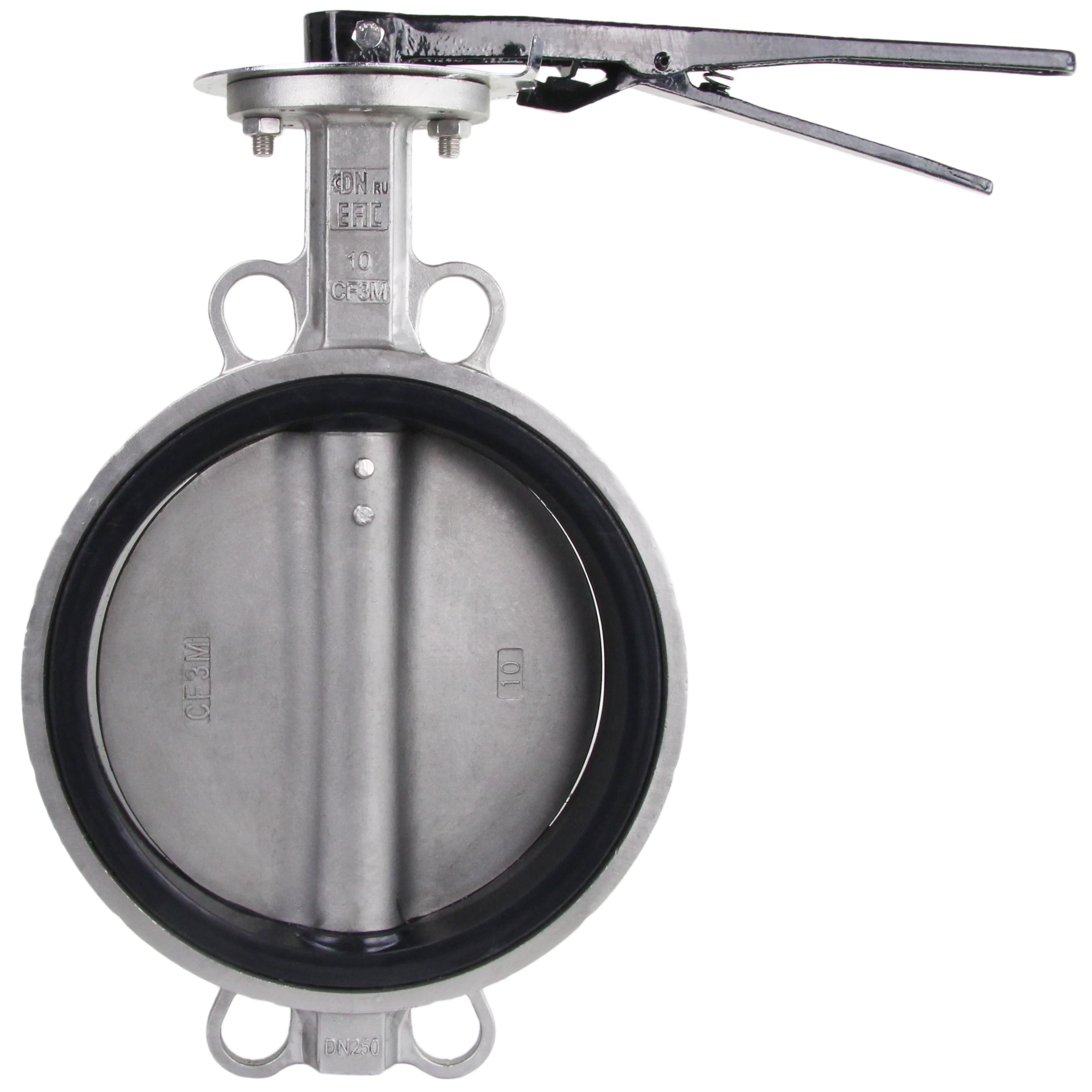Изображение товара Затвор дисковый поворотный DN.ru WBV3232V-2W-Fb-H Ду250 Ру16 нержавеющая сталь VITON