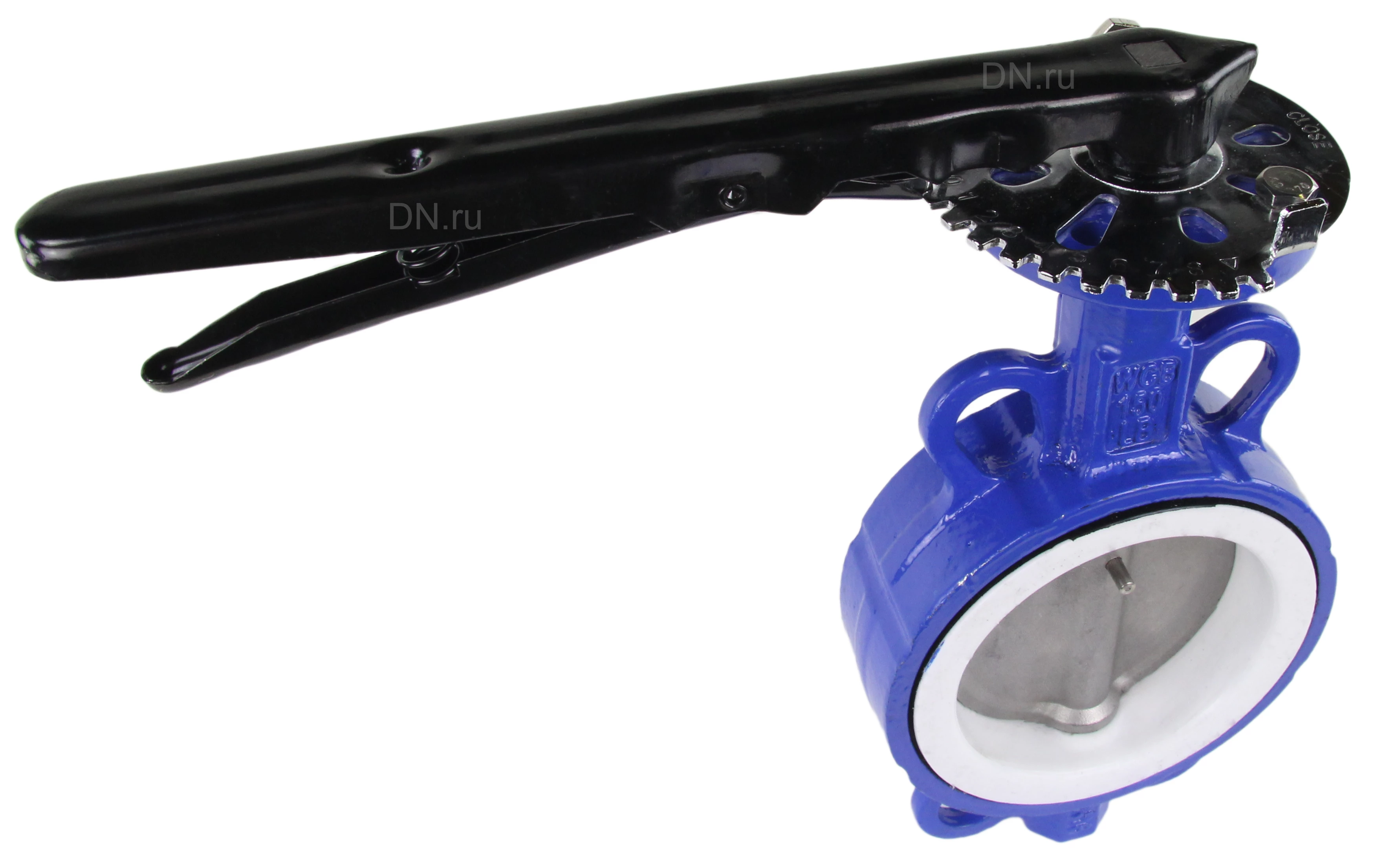 Изображение товара Затвор дисковый поворотный DN.ru WBV3432P-2W-Fb-H Ду150 Ру16 межфланцевый