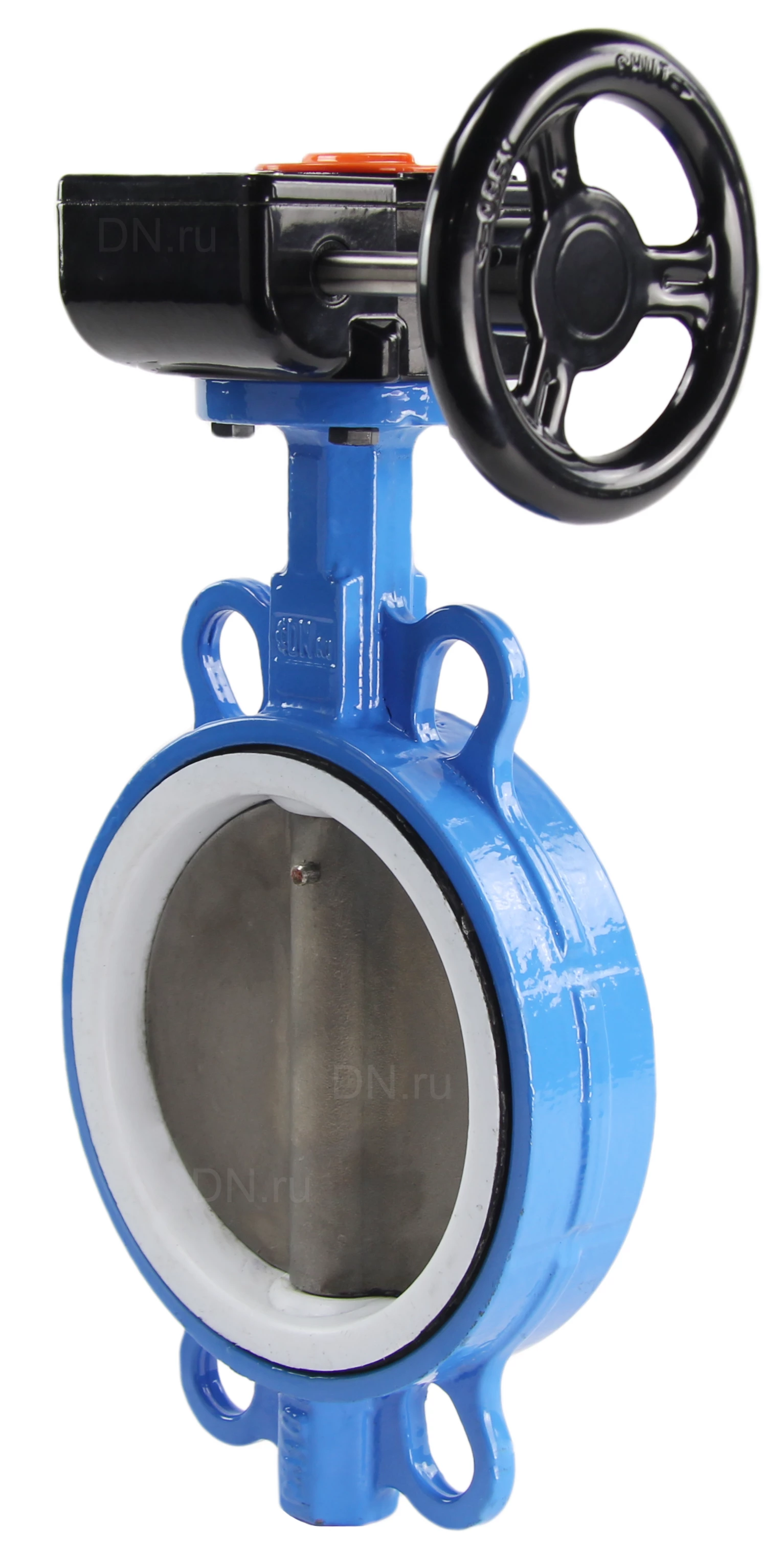 Изображение товара Затвор дисковый поворотный DN.ru WCB-316L-PTFE Ду250 Ру16 с редуктором Pro-Gear