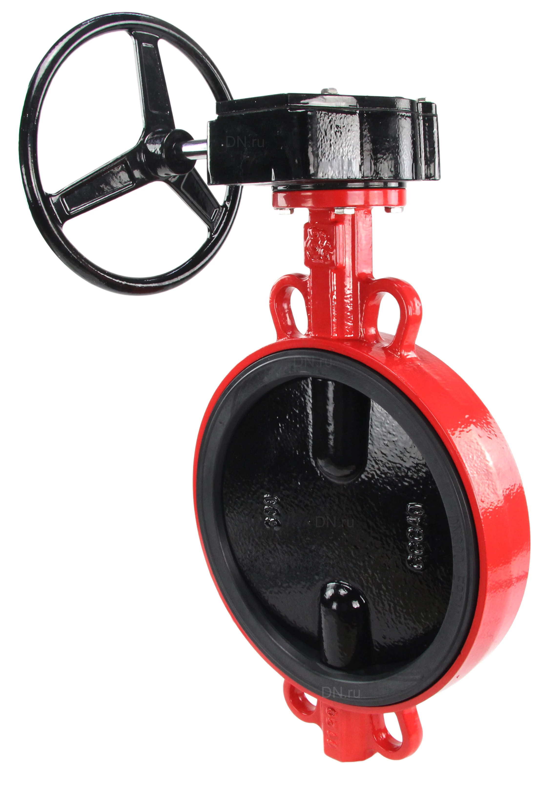 Изображение товара Затвор дисковый поворотный Рашворк 200 Ду400 Ру16 межфланцевый корпус серый чугун