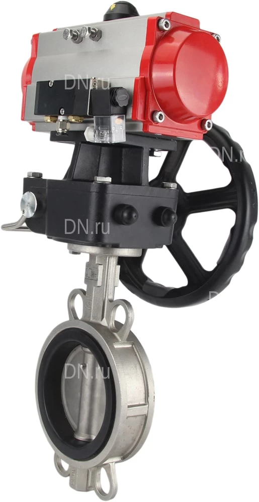 Изображение товара Затвор дисковый поворотный DN.ru WBV3232V 2W Fb H Ду250 Ру16 нержавеющая сталь