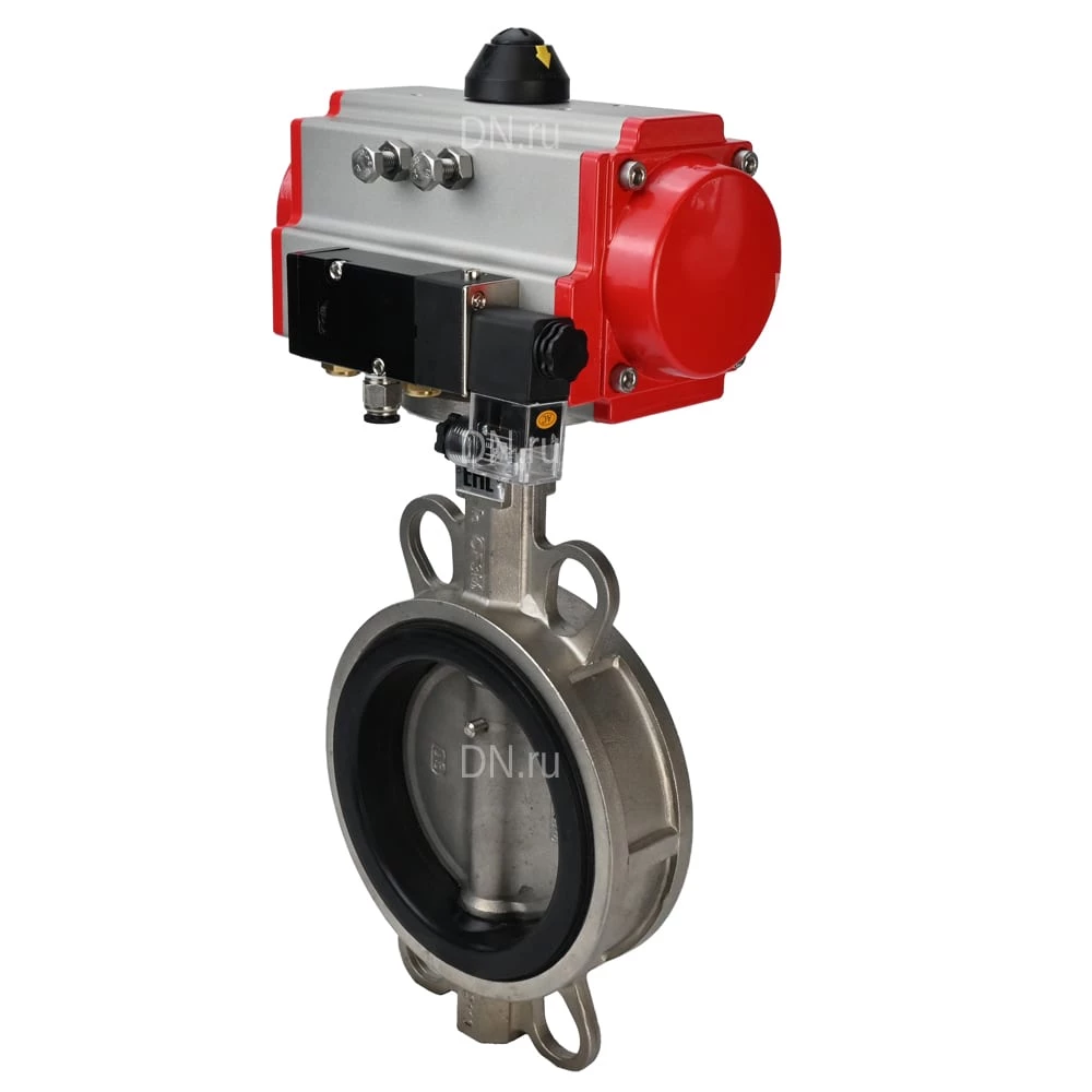 Изображение товара Затвор дисковый поворотный DN.ru WBV3232E-2W-Fb-H Ду150 Ру16 с пневмоприводом