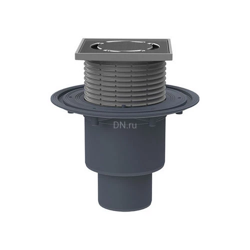 Трапы регулируемые HL HL310Prblue Дн50/75/110 с сифоном Primus blue, корпус - полипропилен, с нержавеющей/чугунной решеткой 115/137x115/137мм, вертикальный выпуск