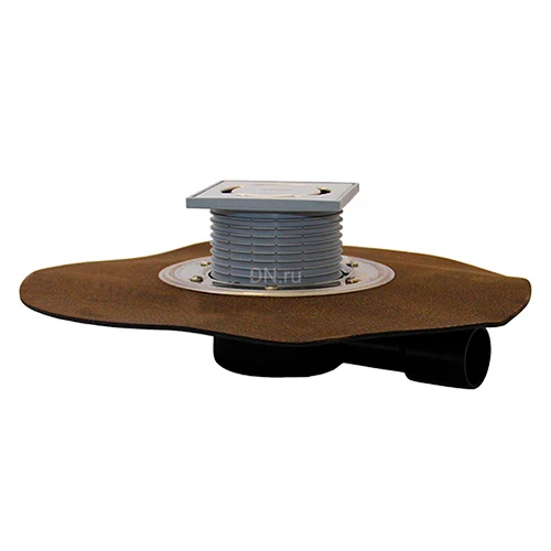 Трапы регулируемые HL HL510HPrblue Дн40/50 с сифоном Primus blue, корпус - полипропилен/полимербитумное полотно, с нержавеющей решеткой 115x115мм, горизонтальный выпуск