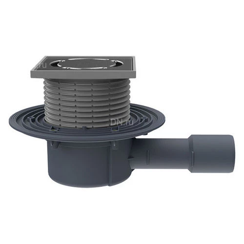 Трапы регулируемые HL HL510Prblue Дн40/50 с сифоном Primus blue, корпус - полипропилен, с нержавеющей решеткой 115x115мм, горизонтальный выпуск