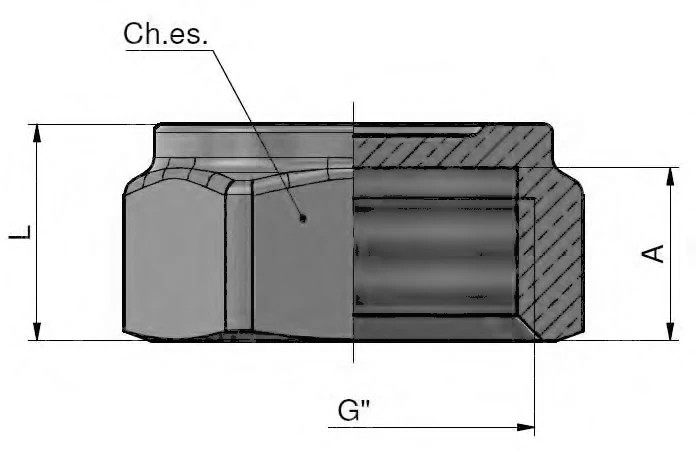 Заглушка TIEMME 1880 1″ Ду25 Ру30 никелированная, корпус - латунь CW617N, внутренняя резьба