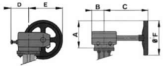 Ручная червячная передача (редуктор): для заслонки поворотной серии 600 для газа