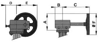 Ручная червячная передача (редуктор): заслонки поворотной тип 600
