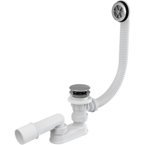 Сифон для ванны плоский автоматический Alca Plast A505CRM-100 с переходной трубкой 10° 40/50