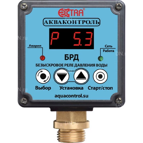 Реле давления воды Акваконтроль БРД 1/2″ электронные, давление до 10бар, для насоса до 2.5кВт, 230В