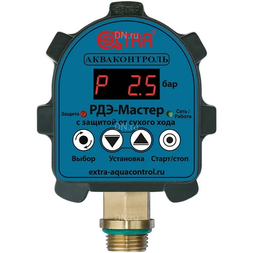 Реле давления воды Акваконтроль РДЭ-10М 1/2″ электронные, давление до 10бар, для насоса до 2.2кВт, 230В