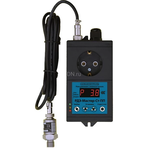 Реле давления воды Акваконтроль РДЭ-Мастер-Ст-ПП 1/4″ электронные, с плавным пуском, давление до 10бар, для насоса до 2.5кВт, 260В