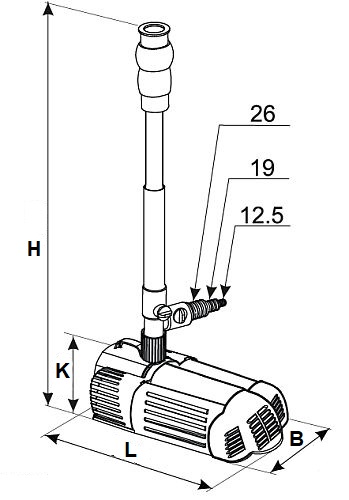 Насос фонтанный Aquario AFP-120 погружной мощность - 0.12 кВт, расход - 216 м3/ч, присоединение - 12.8, 19, 26, 230В/50Гц 1 фазный, длина кабеля - 10 м (1352)