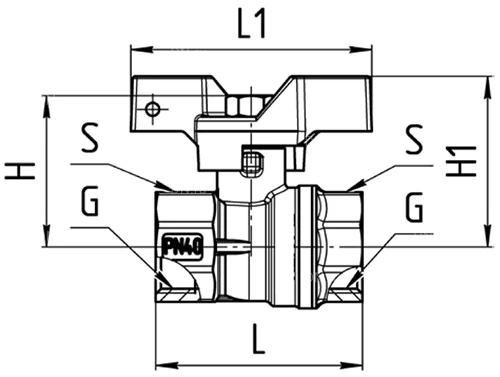 Кран шаровой Aquasfera Standard 1102-02 3/4″ Ду20 Ру40 полнопроходной, никелированный, внутренняя резьба, ручка-бабочка