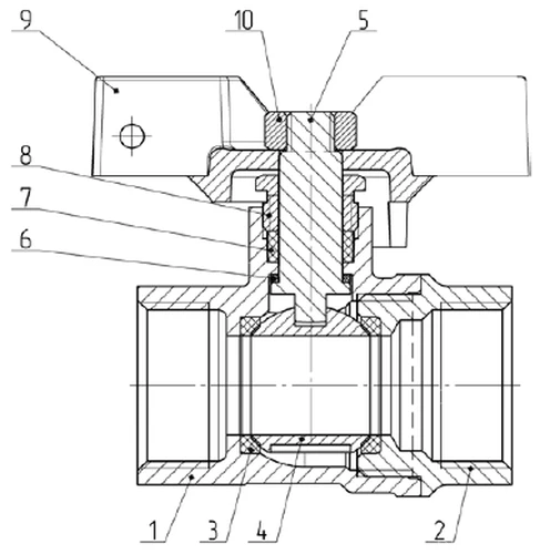 Кран шаровой Aquasfera Standard 1102-02 3/4″ Ду20 Ру40 полнопроходной, никелированный, внутренняя резьба, ручка-бабочка