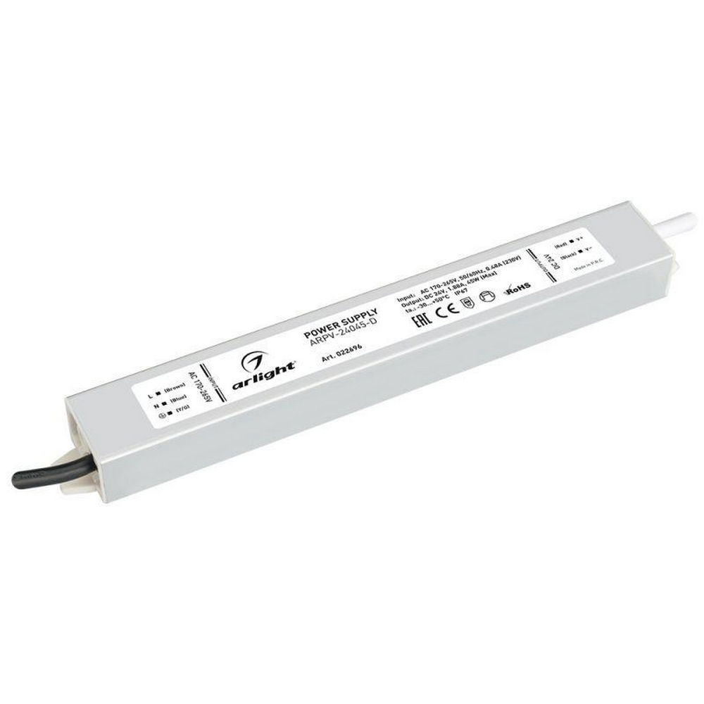 Блок питания Arlight ARPV ARPV-24045-D 45 Вт, 1.9 А, 24 В, для светодиодных лент, IP67