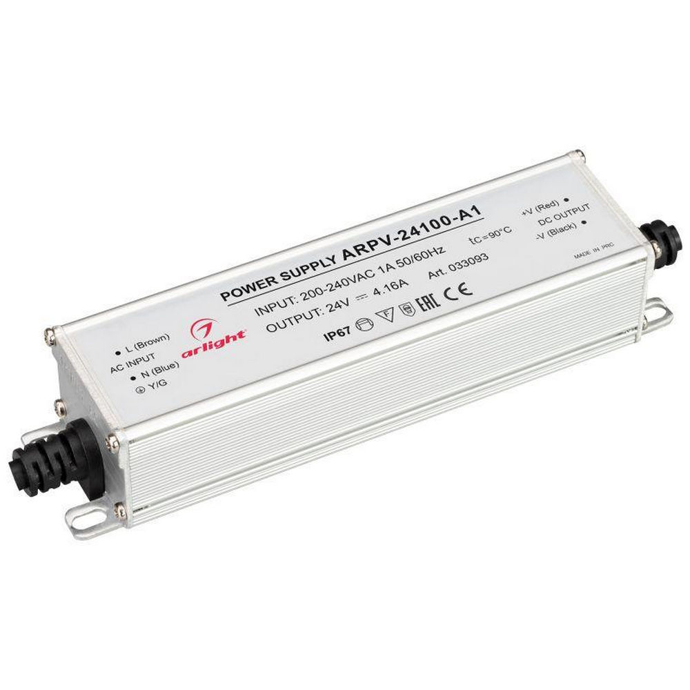 Блок питания Arlight ARPV ARPV-24100-A1 100 Вт, 4.16 А, 24 В, для светодиодных лент, IP67