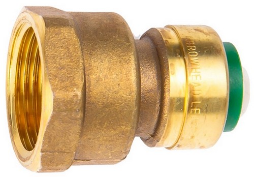 Муфты для труб из PEX Arrowhead Push Дн16-25 1/2″-1″ Ру16 присоединение - внутренняя резьба / пресс, корпус - бессвинцовая латунь