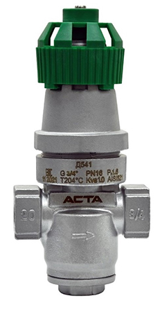 Регуляторы давления после себя АСТА Д541 G1/2″-1″ Ру16, диапазон рабочих давлений 1.0-6.0 бар, Тмакс=204°C, корпус - нержавеющая сталь 
