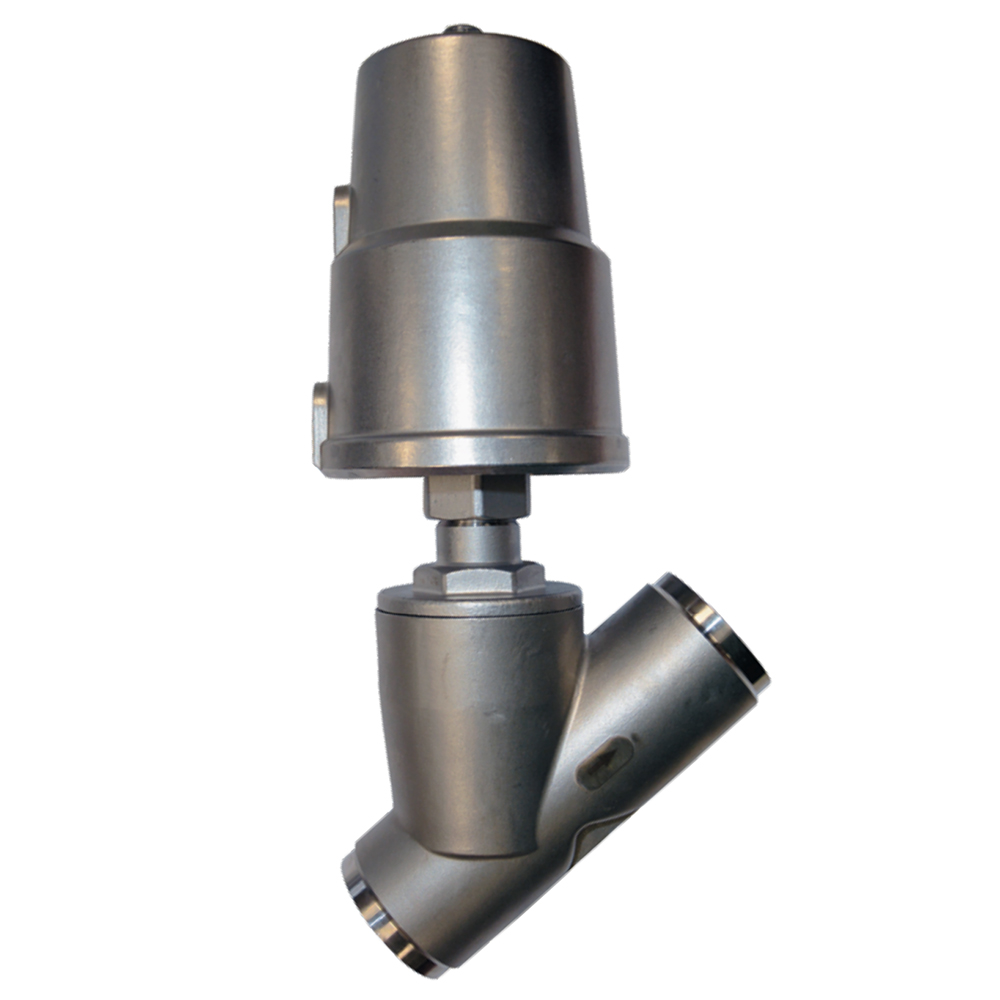 Клапан запорно-регулирующий АСТА Р12 Ду50 Ру16 нормально закрытый, под приварку, с нержавеющим пневмоприводом ППП-100, Kvs=55 м3/ч, Т=220°С