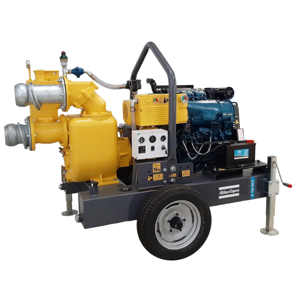 Насосная станция Atlas Copco R150 WLP FKL10 Ду150 производительность - 340 м3/ч, напор - 27 м, мощность - 21.6 кВт, корпус - чугун