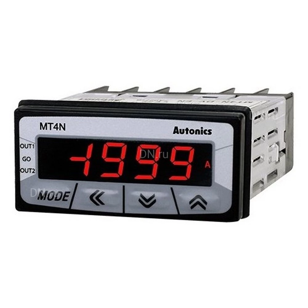 Мультиметр Autonics MT4N-AA-4N переменный ток, 24х48мм, 4-разрядный индикатор, отображаемый диапазон от -1999 до 9999, вход 0-5A, индикатор, 100-240В