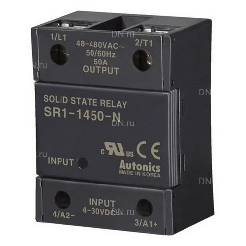 Реле твердотельные Autonics SR1 однофазные, ток нагрузки 50-75А, без радиатора