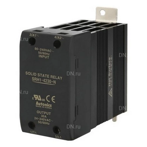 Реле твердотельные Autonics SRH1 однофазные, ток нагрузки 20-60А, с встроенным радиатором