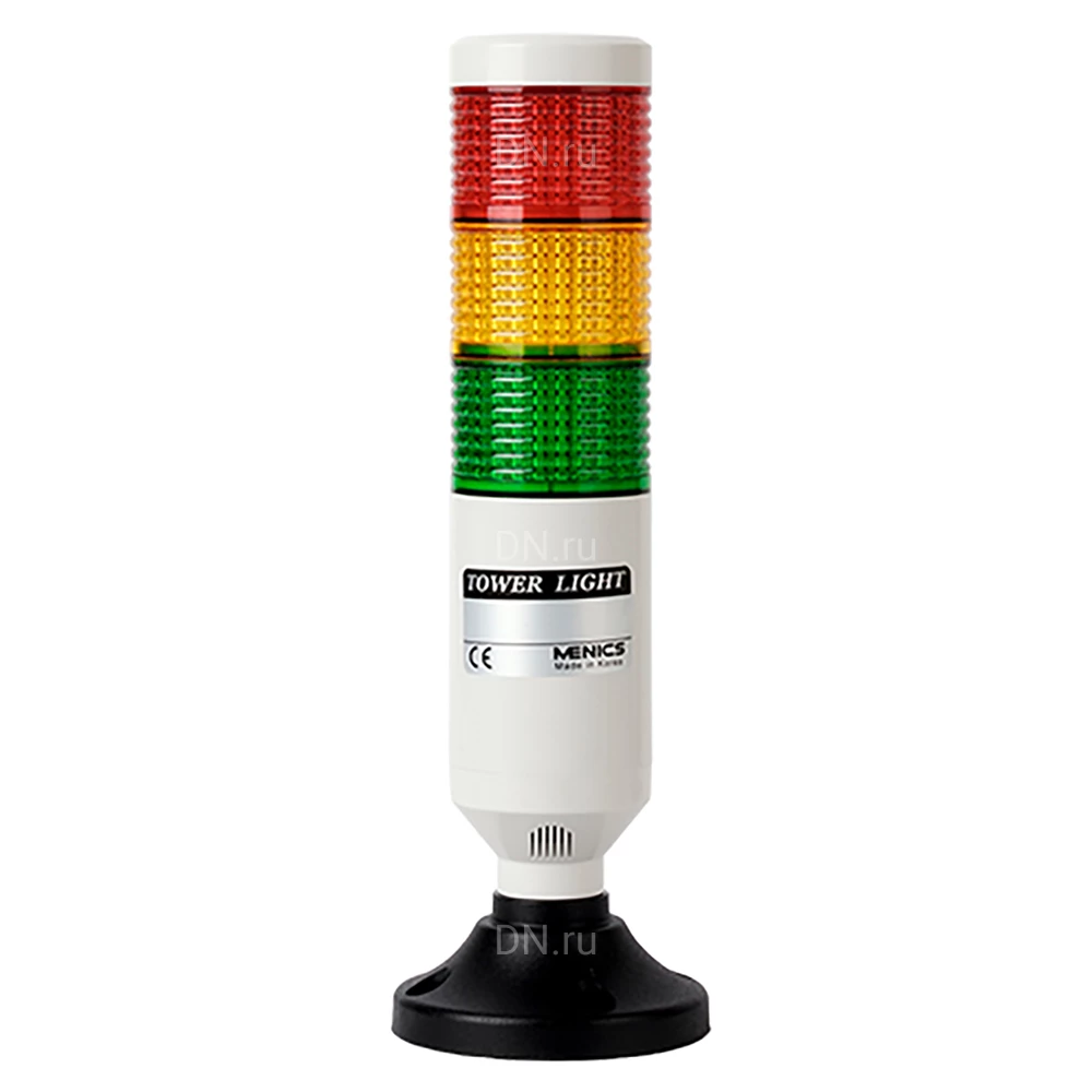 Колонна светосигнальная Autonics PL4GB-302-RYG диаметр - 45мм, основание корпуса - 89мм, постоянное свечение, с зуммером, цвет - красный/желтый/зеленый, 24В, IP52