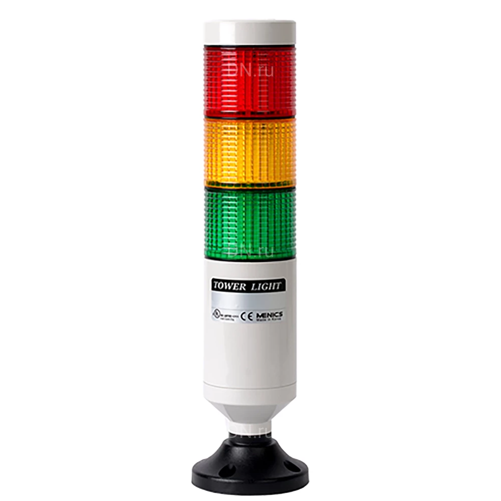Колонна светосигнальная Autonics PTE-AG-302-RYG диаметр - 56мм, постоянное свечение, цвет - красный/желтый/зеленый, 24В, IP65