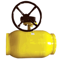 Кран шаровый Broen Ballomax газовый Ду400 Ру25/12 под приварку с ISO-фланцем, Траб=-40/+80 с редуктором