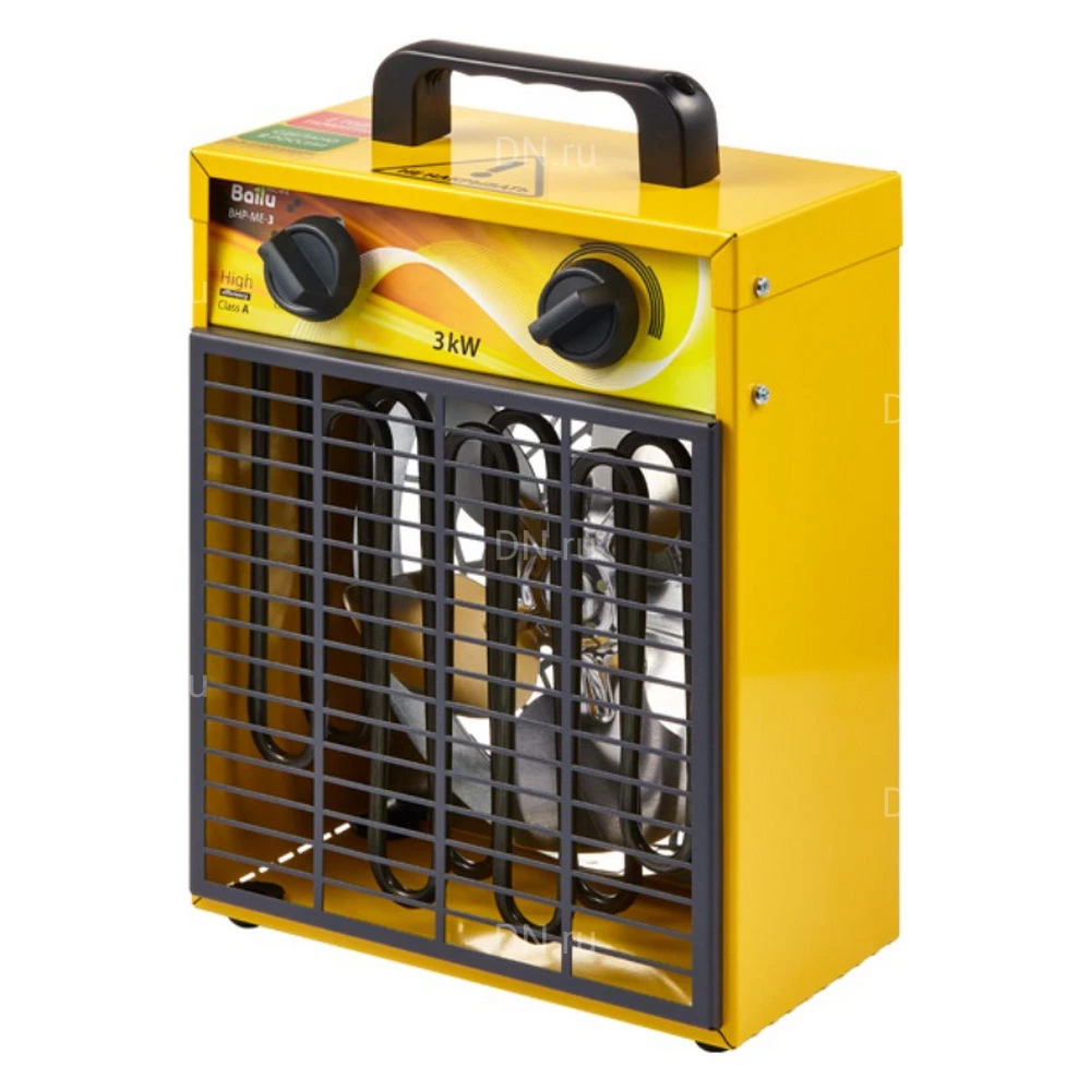 Тепловентилятор Ballu BHP-ME-3 ТЭН, мощность - 3кВт, площадь - 35м2, производительность - 300м3/час, IP20, нагрев воздуха - 30°С