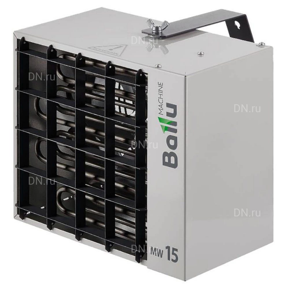 Тепловентилятор Ballu BHP-MW-15 ТЭН, подвесной, мощность - 15кВт, площадь - 150м2, производительность - 1700м3/час, IP10, нагрев воздуха - 30°С