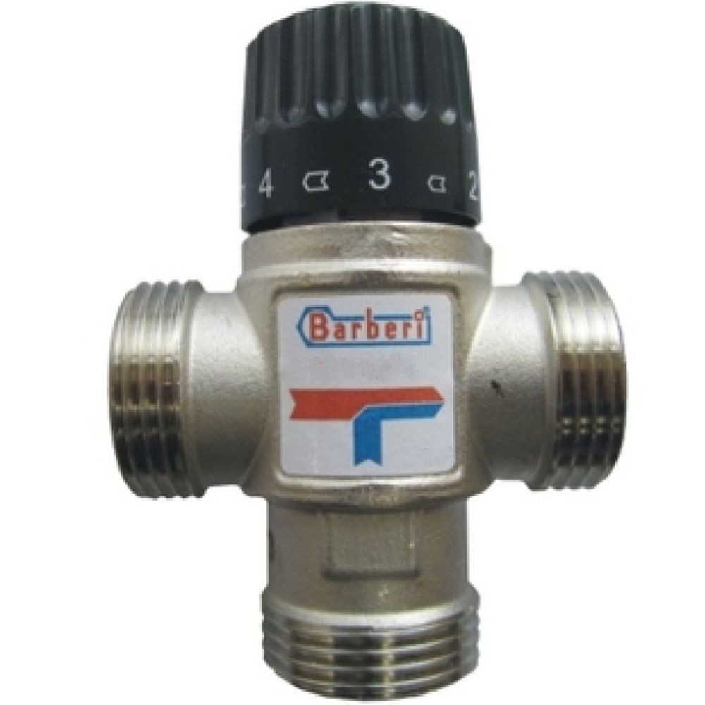 Клапан термостатический смесительный Barberi V07 Ду25 Ру10 35-60°C Kvs2.5, соединение 1″, для систем отопления и ГВС